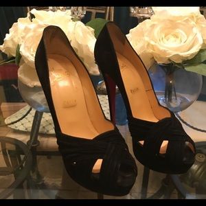 Authentic Christian Louboutin Aborina suede heels